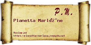 Planetta Marléne névjegykártya